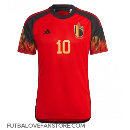 Belgicko Eden Hazard #10 Domáci futbalový dres MS 2022 Krátky Rukáv